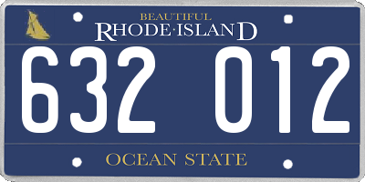 RI license plate 632012