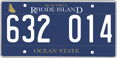 RI license plate 632014