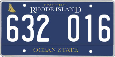 RI license plate 632016