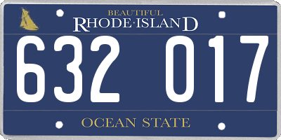 RI license plate 632017