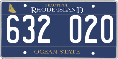 RI license plate 632020