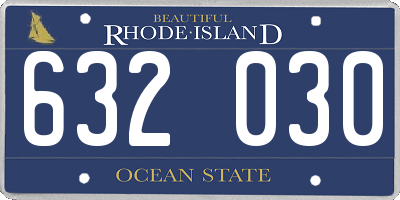RI license plate 632030