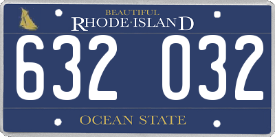 RI license plate 632032