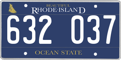 RI license plate 632037