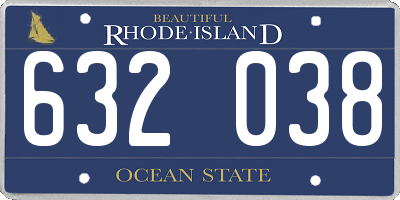 RI license plate 632038