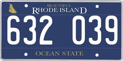 RI license plate 632039