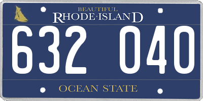 RI license plate 632040