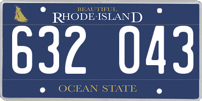 RI license plate 632043
