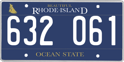 RI license plate 632061