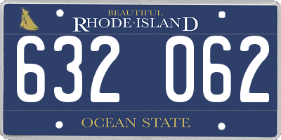 RI license plate 632062