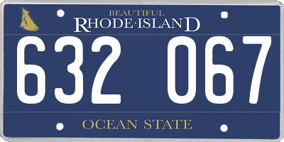 RI license plate 632067