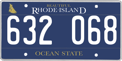 RI license plate 632068