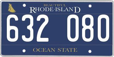 RI license plate 632080
