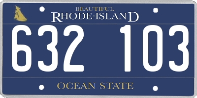 RI license plate 632103