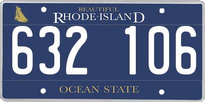 RI license plate 632106