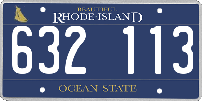 RI license plate 632113