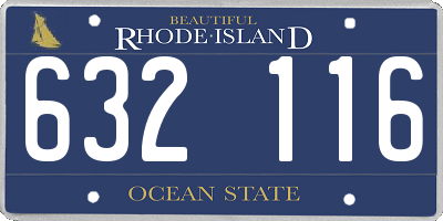 RI license plate 632116