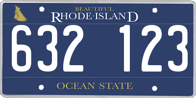 RI license plate 632123