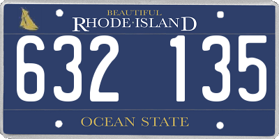 RI license plate 632135