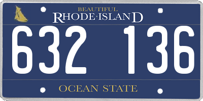 RI license plate 632136
