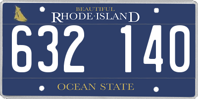 RI license plate 632140