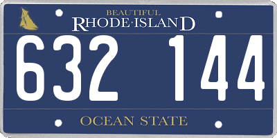 RI license plate 632144