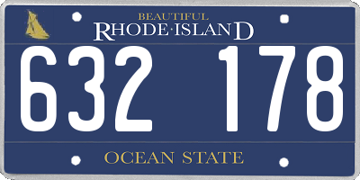 RI license plate 632178
