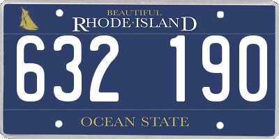 RI license plate 632190