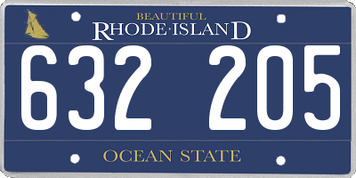 RI license plate 632205