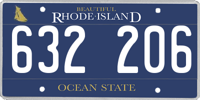 RI license plate 632206