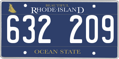 RI license plate 632209