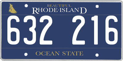 RI license plate 632216