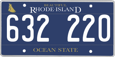 RI license plate 632220