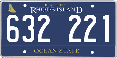 RI license plate 632221