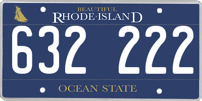 RI license plate 632222