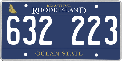 RI license plate 632223
