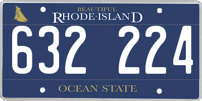 RI license plate 632224