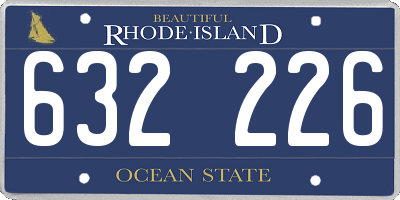 RI license plate 632226