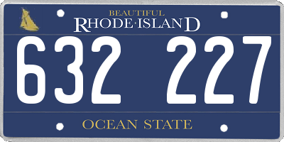 RI license plate 632227