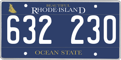 RI license plate 632230
