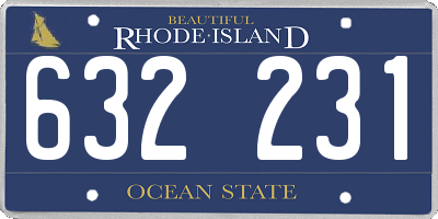 RI license plate 632231