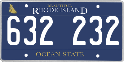 RI license plate 632232