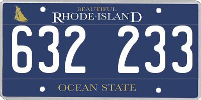 RI license plate 632233
