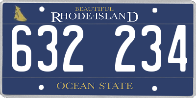 RI license plate 632234