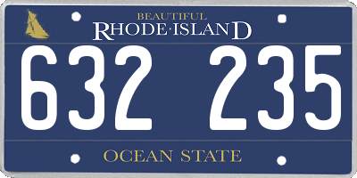 RI license plate 632235