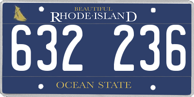 RI license plate 632236