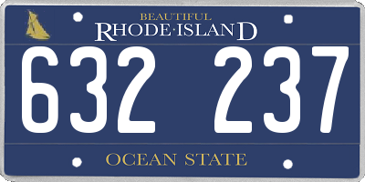 RI license plate 632237