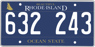 RI license plate 632243