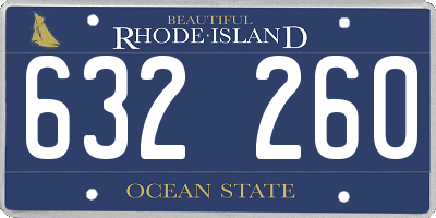RI license plate 632260