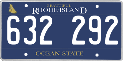 RI license plate 632292